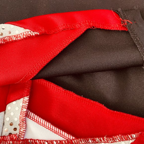 Spirit Innovations Red White Black Star Cheerleading Uniform Circle Skirt - Picture 12 of 12